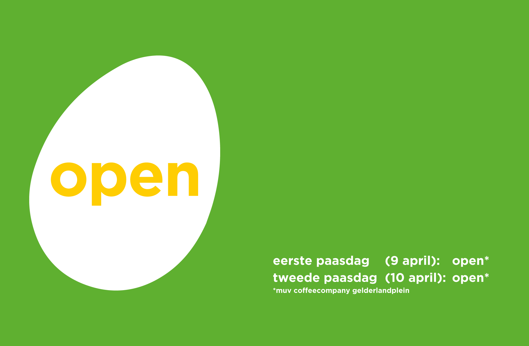 open tijdens pasen
